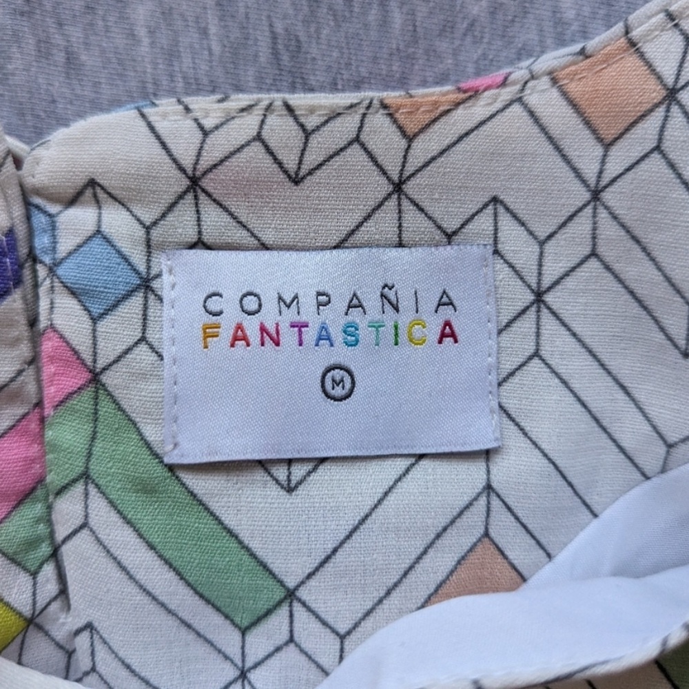 ModCloth Compania Fantastica Chevron Tiered Mini Dress M EUC Pop Art Abstract - Picture 11 of 16